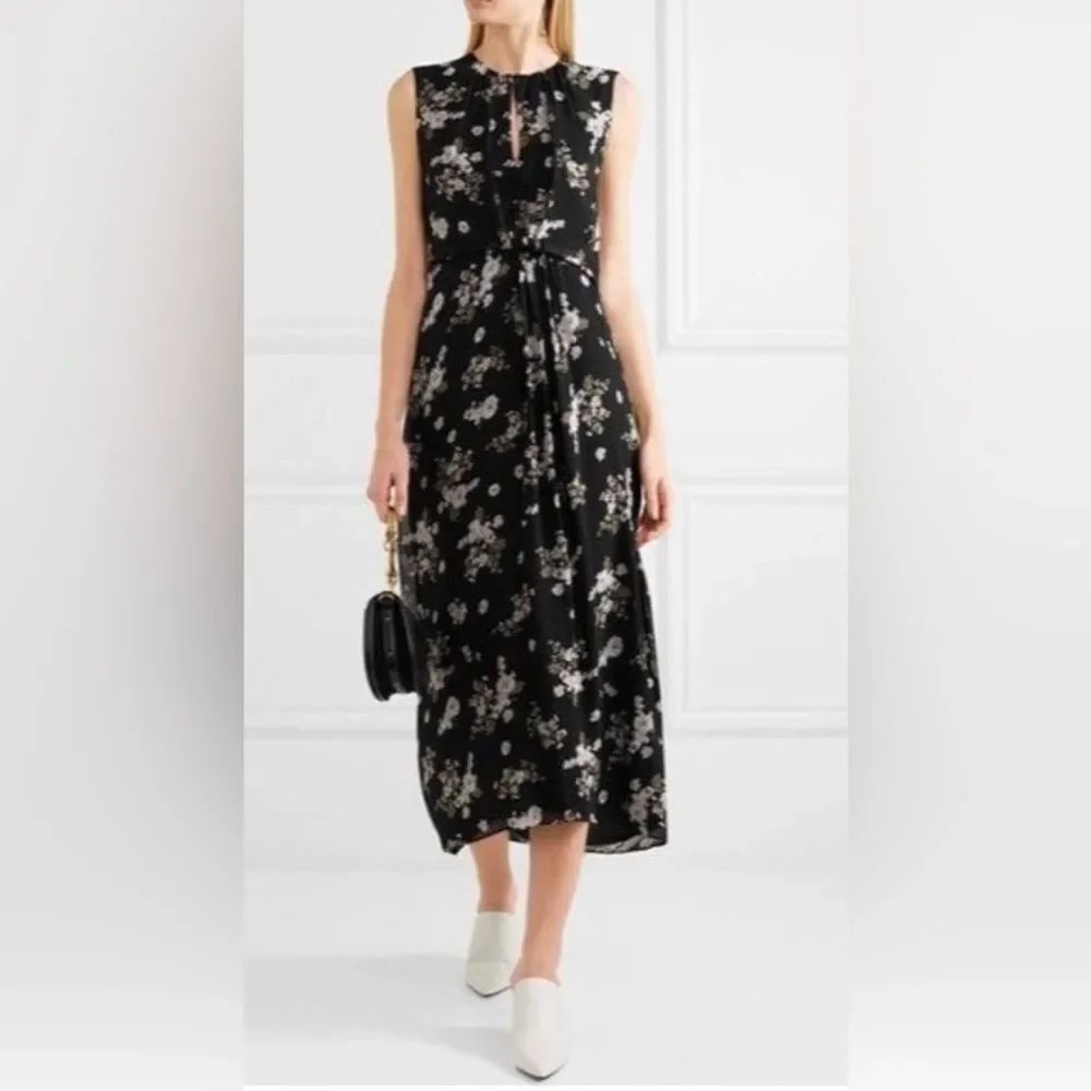 Vince Tossed Floral Sleeveless Silk Maxi Dress - Picture 2 of 8